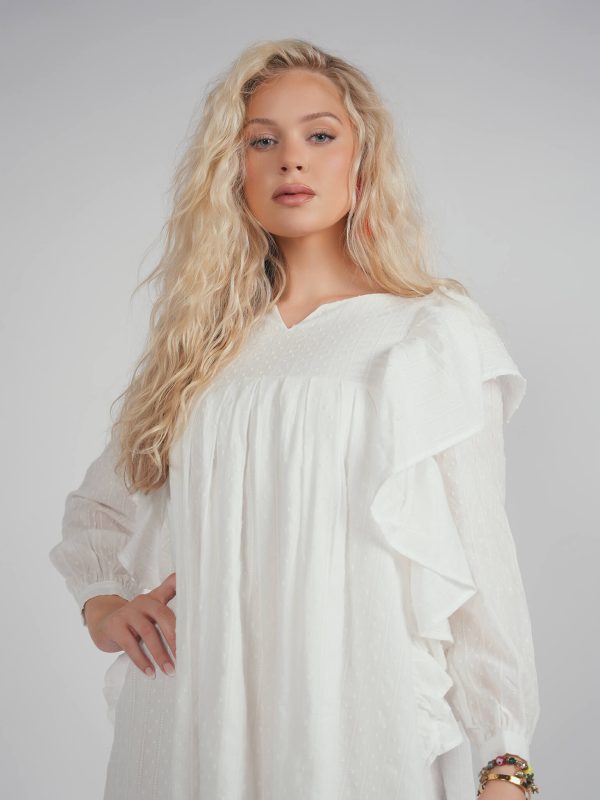 The Ruffle dress - white